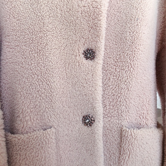Kate Spade sheep fluffy pink pastel coat crystals - Picture 3 of 8